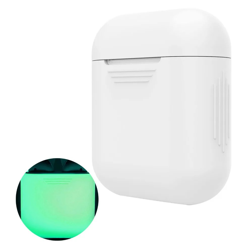 Vococal for Apple Airpods Air Pods 1 2 Earphone Silicone Carrying Case Glow in the Dark Cover Skin Sleeve Pouch Box Shell