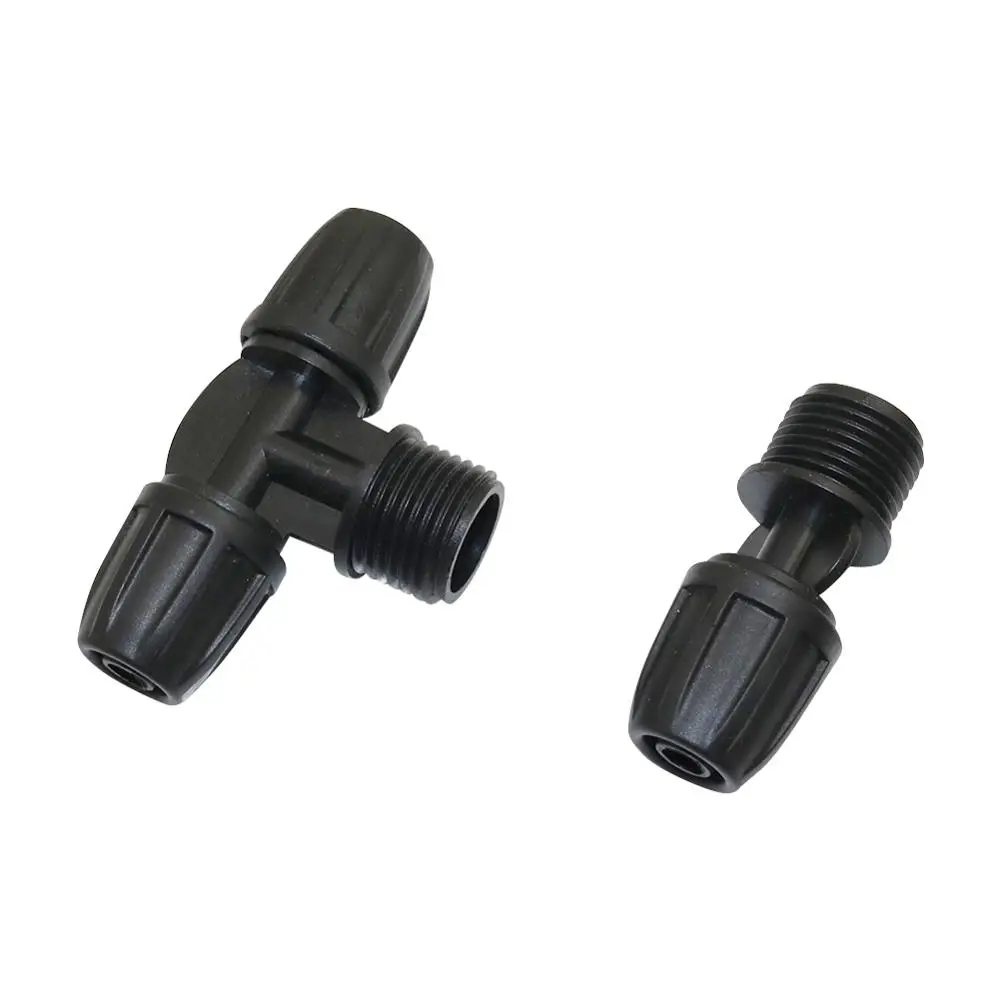 

5 Pcs 1/2 Inch External Thread to 8/11mm hose Interface Connectors With Lock Nut Garden Drip irrigation Water Hose Splitters