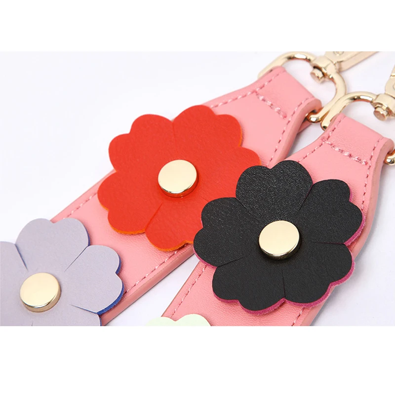 Flower 3D Design Bag Strap Women Shoulder Strap Leather Bag Handles Female Handbag Accessories Wide Purse Fashion Belt Custom