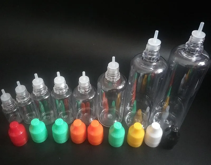 

5ml 10ml 15ml 20ml 30ml 50ml 60ml 100ml 120ml Empty Dropper Bottles PET Ejuice Childproof Tamper Evident E liquid Bottles