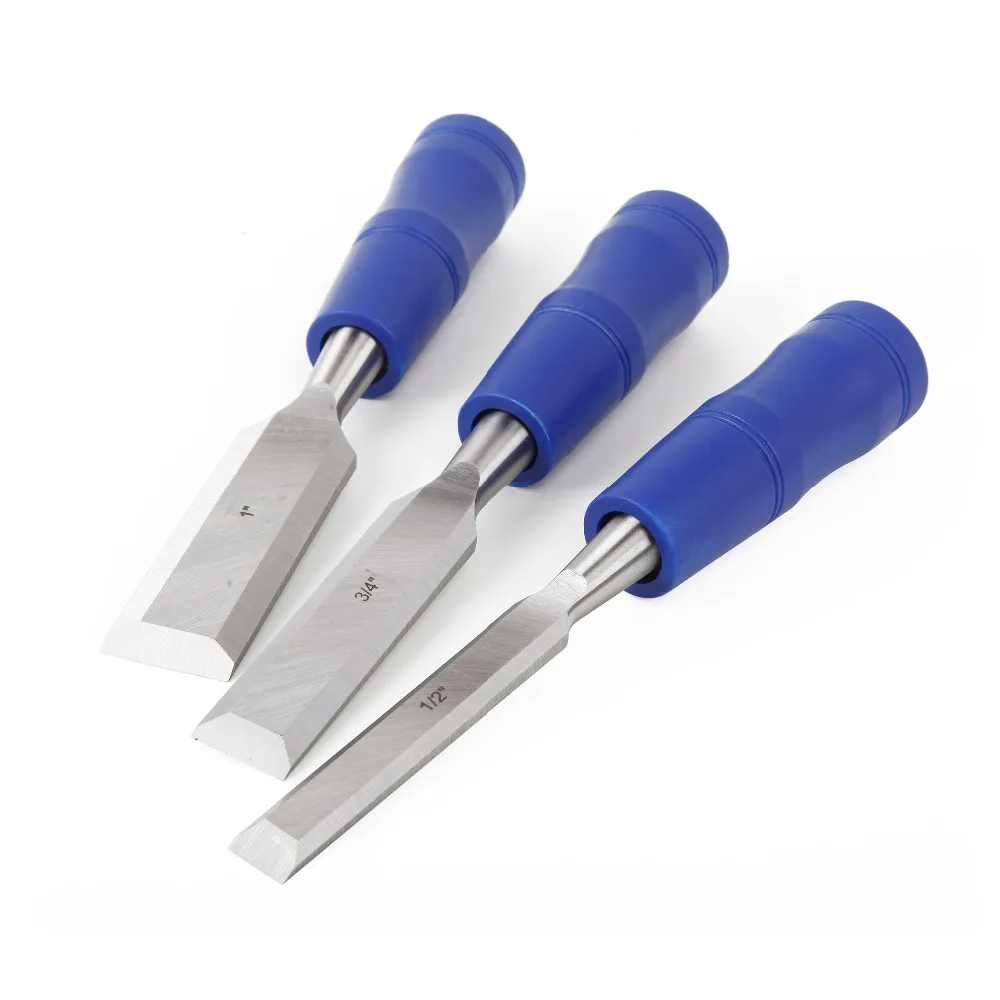 WORKPRO 3 PCS Chisel Set Carving Wood Chisel Tempered Steel Blade for Woodworking