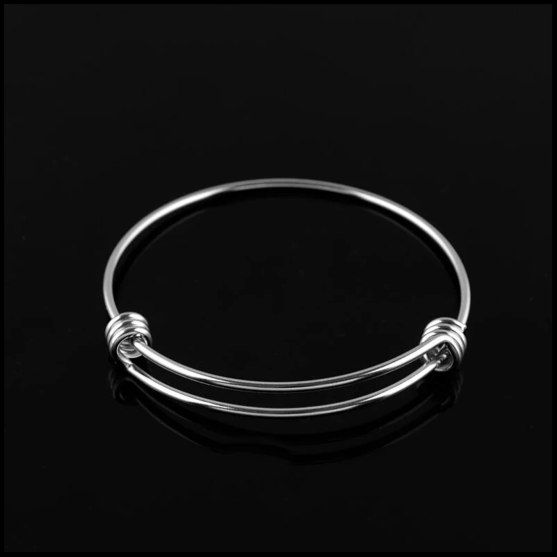 4pcs/lot GRACE MOMENTS Stainless Steel 60mm Blank Bangle Bracelet 1.8mm Thick Expandable Wire Bracelet Accessory DIY Jewelry