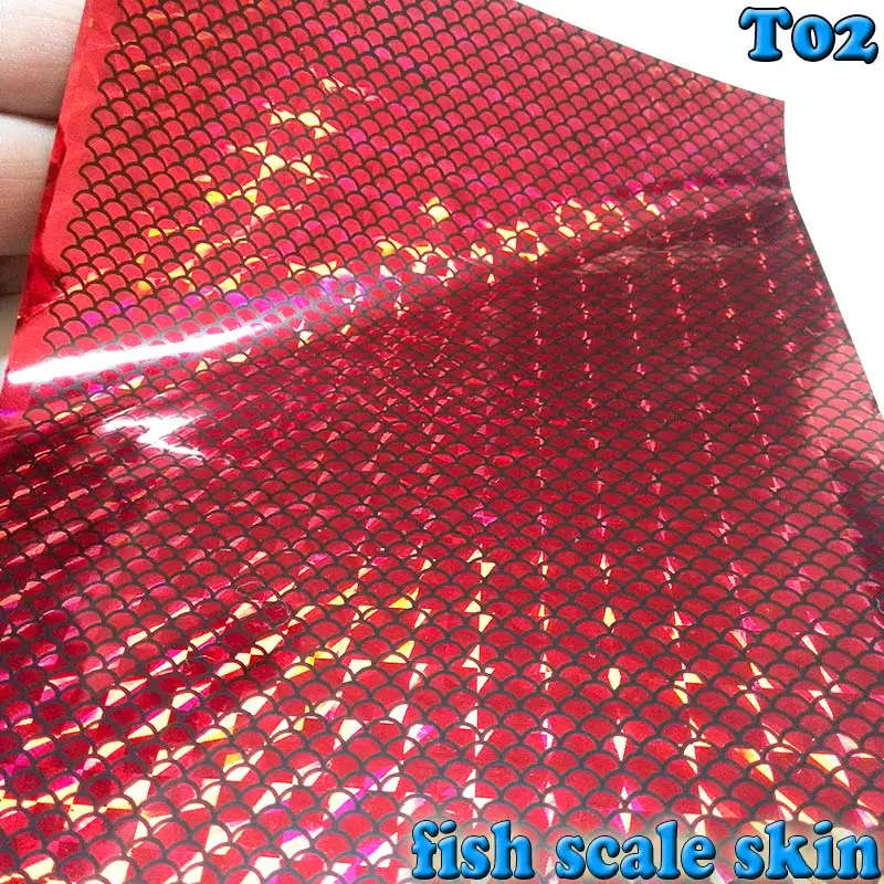 2018 new lure stickers  fish scale skin  color red size:10cm*15cm  papers:10pcs/lot model:T02 flash tape lure