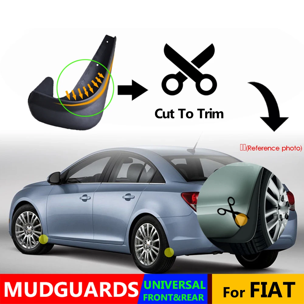 Set Universal Mudflaps Mud Flaps Splash Guards Mudguards For FIAT 500 500x 500l Bravo Punto Uno Croma Doblo Qubo Scudo Sedici