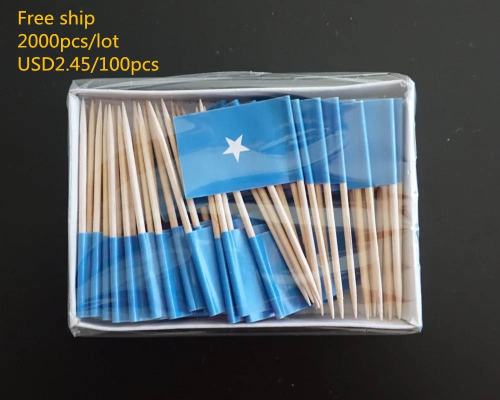 

Somalia toothpick flags, Country flag, Cake toppers, total 2000pcs, 100pcs/bag, Free ship