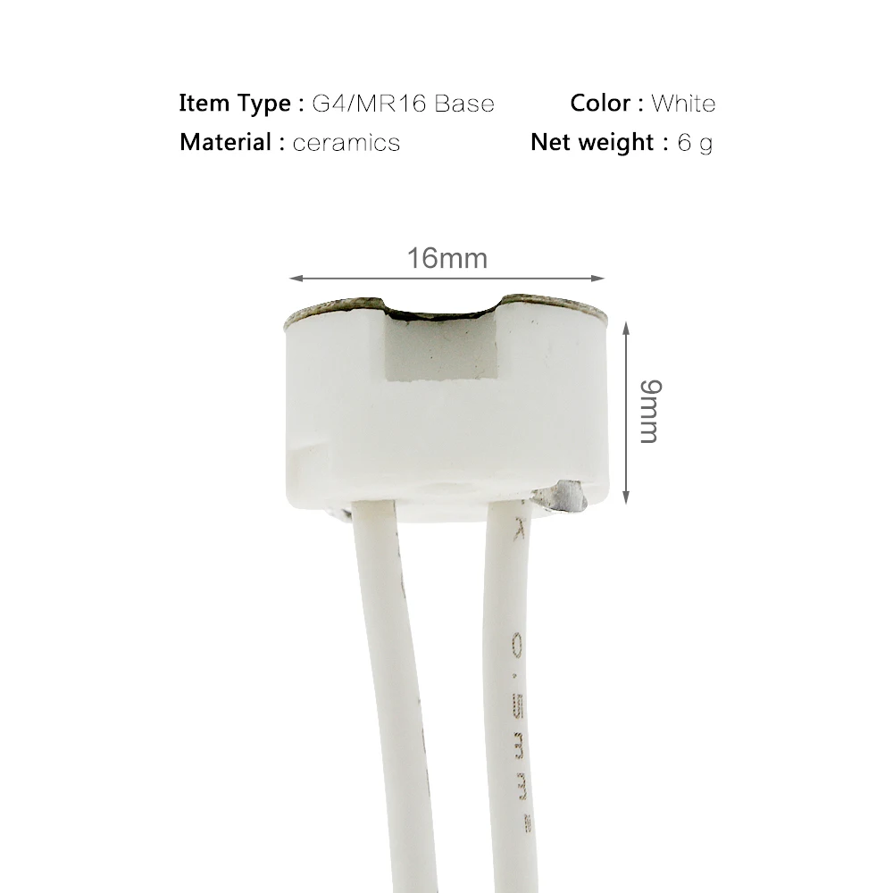 10pcs High Quality MR16 G4 GU5.3 Ceramic Lamp Holder Socket Connector For G4 LED Light Bulb