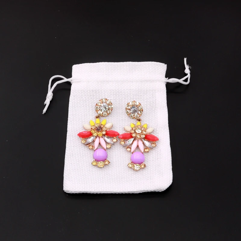 200pcs/lot 10x14cm Small Jute Bags Candy Gift Jewelry Packaging Bags White Cotton Muslin Bags Favor