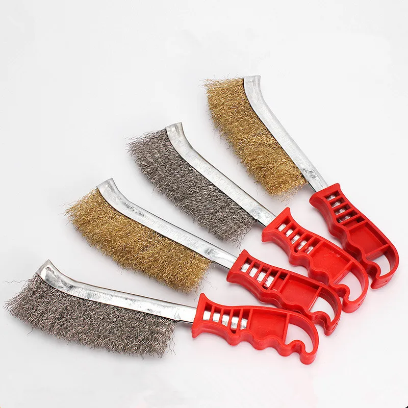 Multifunction Knife-shape Brush Stainless Steel Wire Copper Coating Cleaning Polishing Brush for Removing Rust Deburring