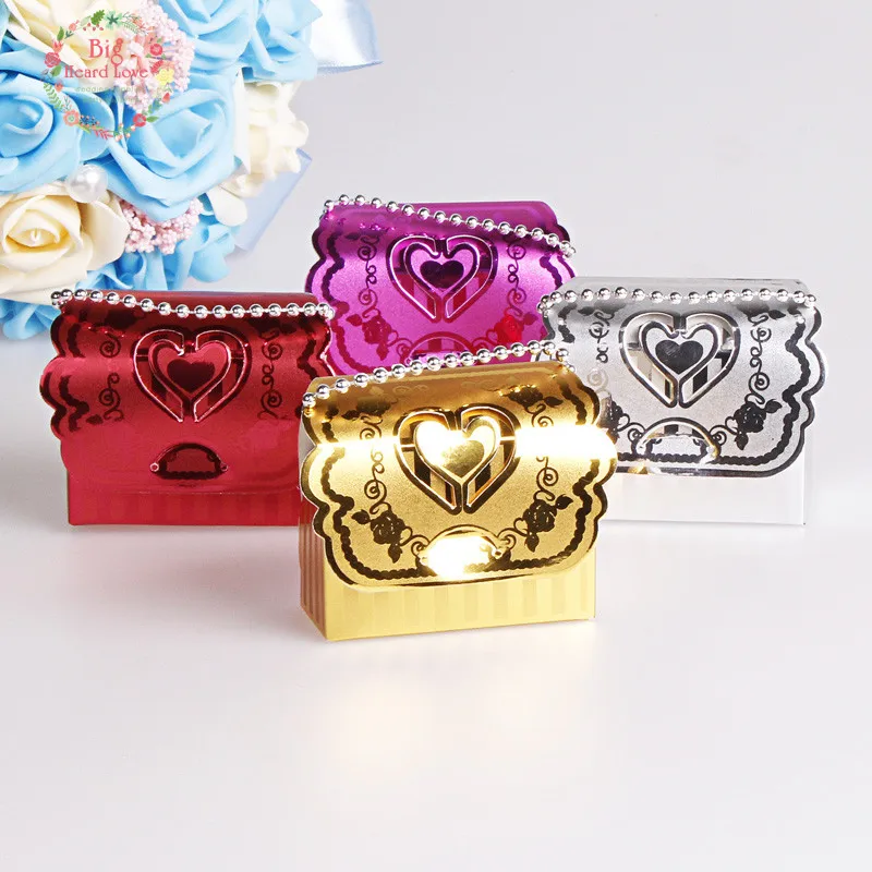 Big Heard Love 25pcs Love Heart Wedding Candy Box Handbag Baby Shower Candy Box Gift Box Wedding Favors Box Wedding Decoration