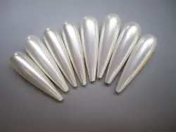 Mini.order is $7!Wholesale 2pcs! 8x30mm White Shell Pearl Raindrop Teardrop Half hole Loose Beads