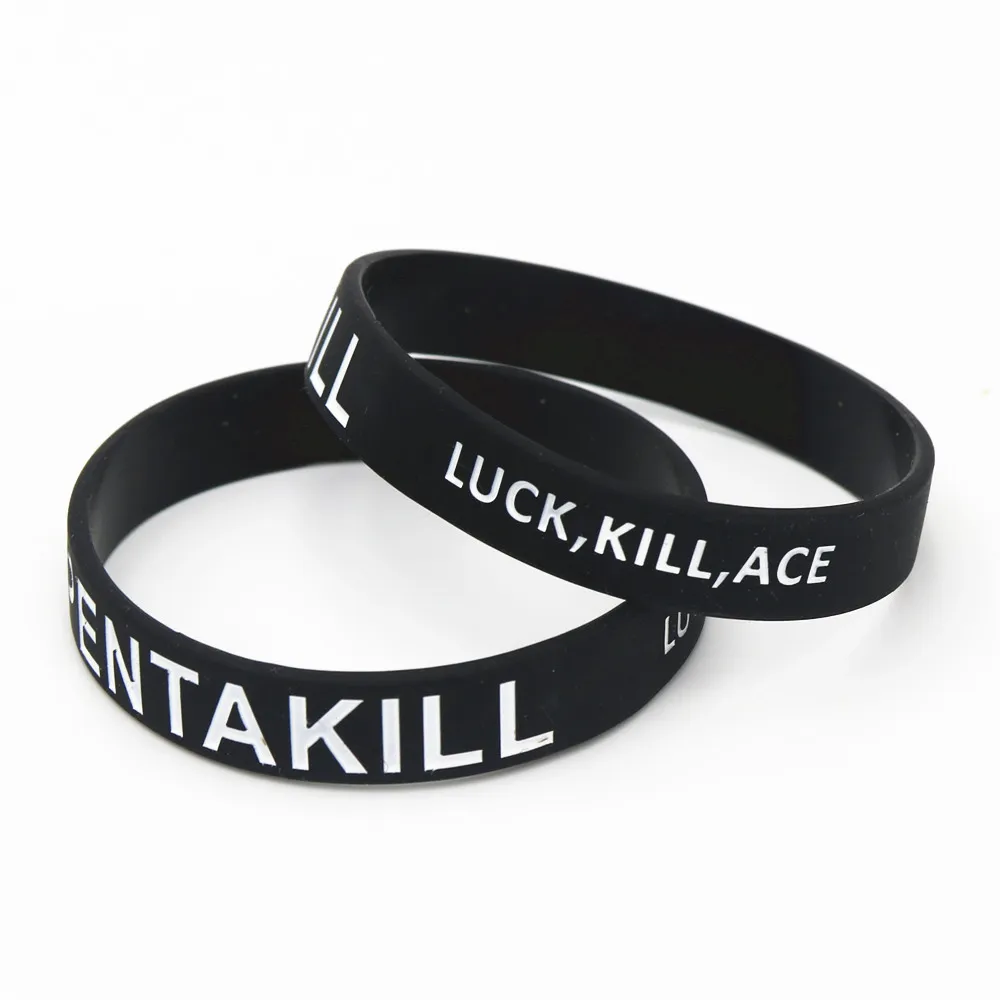 1pc Silicone Game  Sport Wristband Silicone Bracelet Bangles Letters Printed Band Gits Wholesale SH040