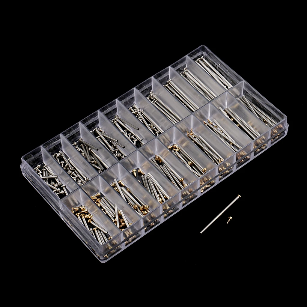1 kutu İzle onarım alet takımı kitleri saat kayışı vida çeşitleri tüp sürtünme Pin tokalar sapanlar bilezik perçin uçları 10mm-28mm