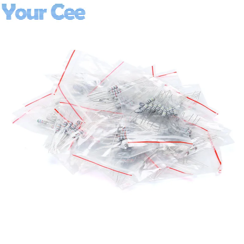 75-300pcs Carbon Film Resistor 2W 0.1R-750R 1K-2M 1W 0.1-750R 1R-2M 3W 0.1-20R 27-750R ohm 5% Resistance Assorted Kit DIY