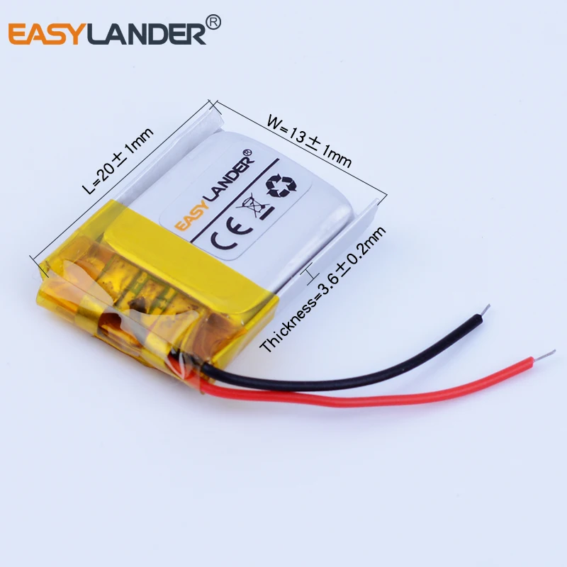 

10pcs/Lot 361320 3.7V 70mAh Rechargeable Li-Polymer Li ion Battery For mp4 mp3 Smart bracelet watch Bluetooth earphone 351420