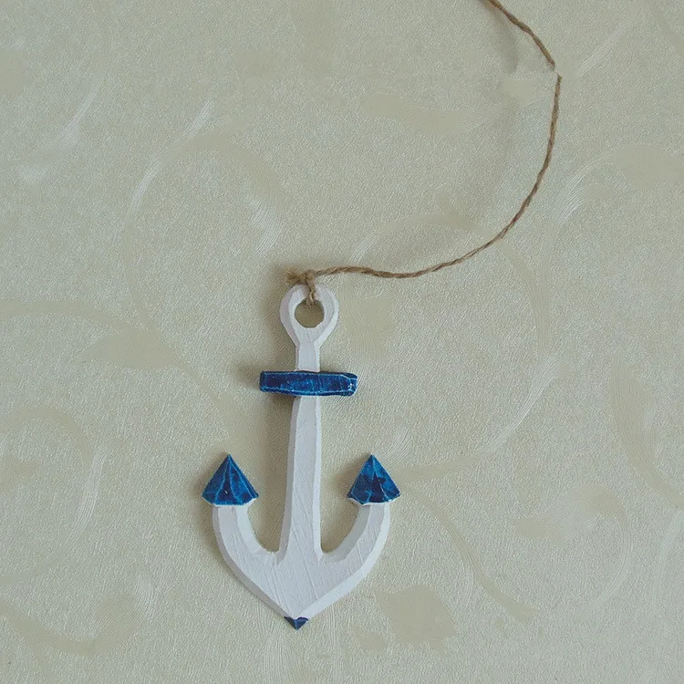 5pcs/lot Mediterranean Style Blue Sea Star Fish Lighthouse Rudder Ocean Beach Ornaments Resin Crafts Hanging Decoration MP 006