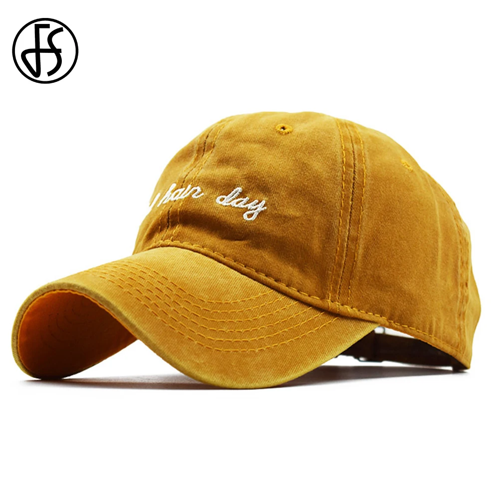 FS Yellow Orange Vintage Baseball Cap For Men Little Letter Cotton Women Caps Hip Hop Snapback Trucker Hats Gorras Hombre 2024