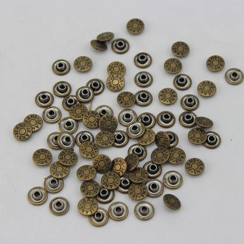 9.5mm brass garment jeans rivets  high quality metal brass jeans buttons