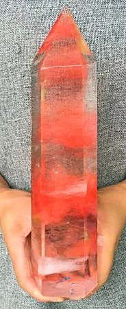 

800-1000g Red Melting stone quartz obelisk crystal wand point healing