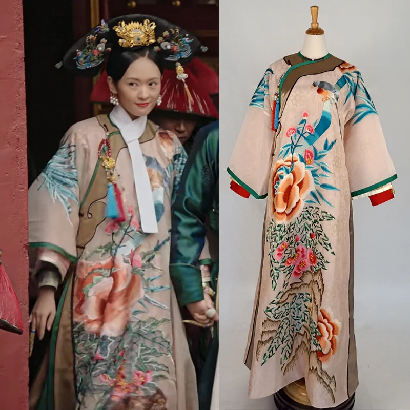 

Dong Jie Design Qing Dynasty Princess Costume Female Embroidery Birds Flowers Hanfu for TV Play RuYi's Royal Love in the Palace