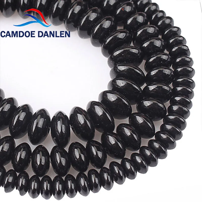 

Natural Black Agate Rondelle Spacer Beads Abacus Onyx Loose Beads For Bracelets Necklace Jewelry Making Accessories 6 8 10mm