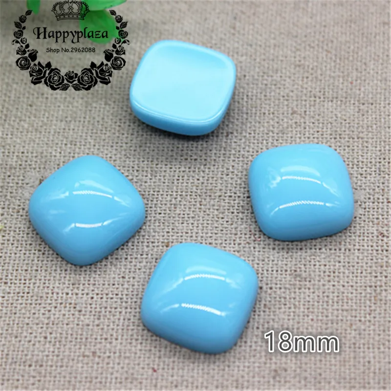20pcs 18mm New Resin Korea Square Flatback Cabochon DIY Handmade Button/Hair Ornament/Jewelry Decoration Accessories