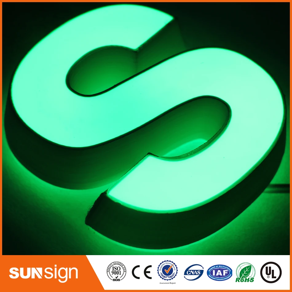 3D Lighting Acrylic Mini LED Channel Letter Sign / Bending Machine Making Acrylic face Lighting