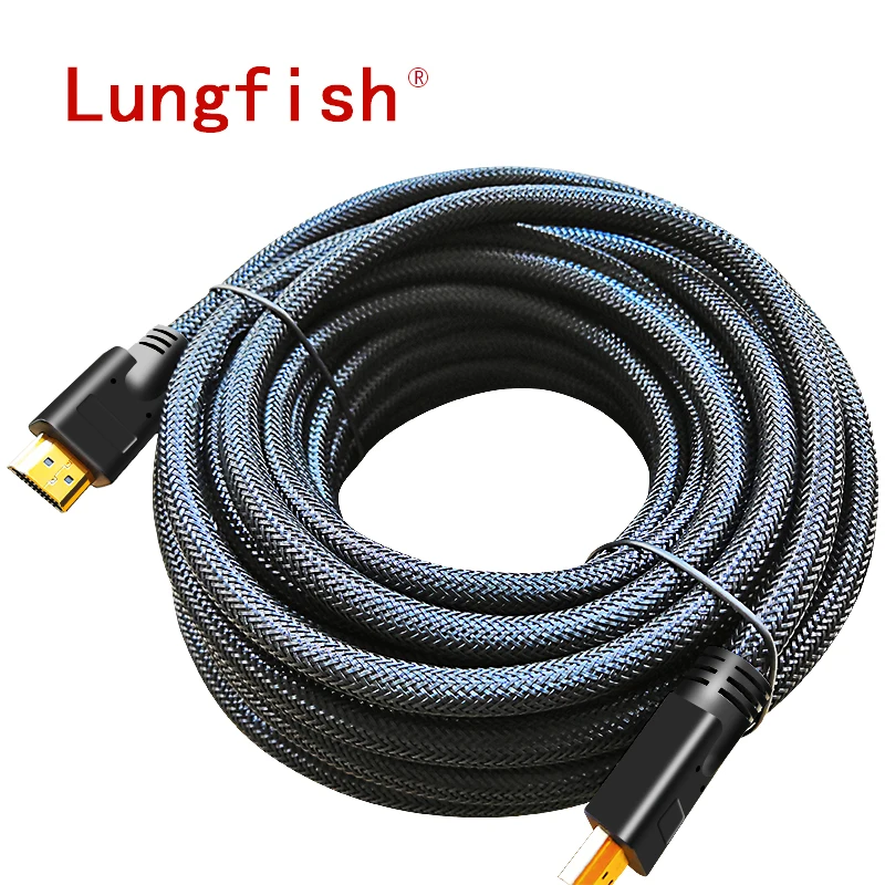 Lungfish ארוך HDMI כבל 5 m 7.5 m 10 m 15 m 20 m כבל HDMI 1080 P 3D עבור ספליטר מתג PS4 LED טלוויזיה תיבת xbox מקרן מחשב