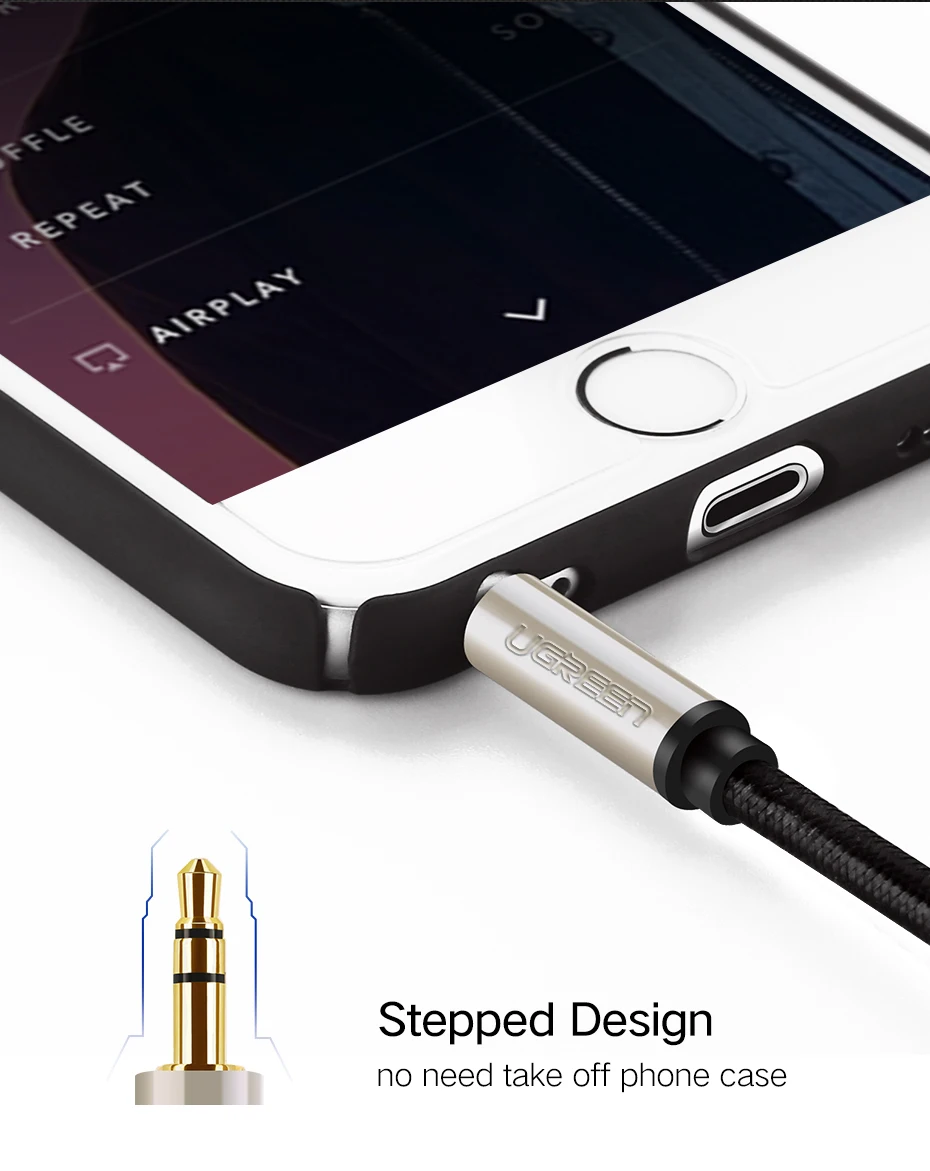 Audio Cable Black Weaving Jack 3.5mm Car Aux Line For Headphone Speaker Stereo Listen To Music Watch Movies And Play Games