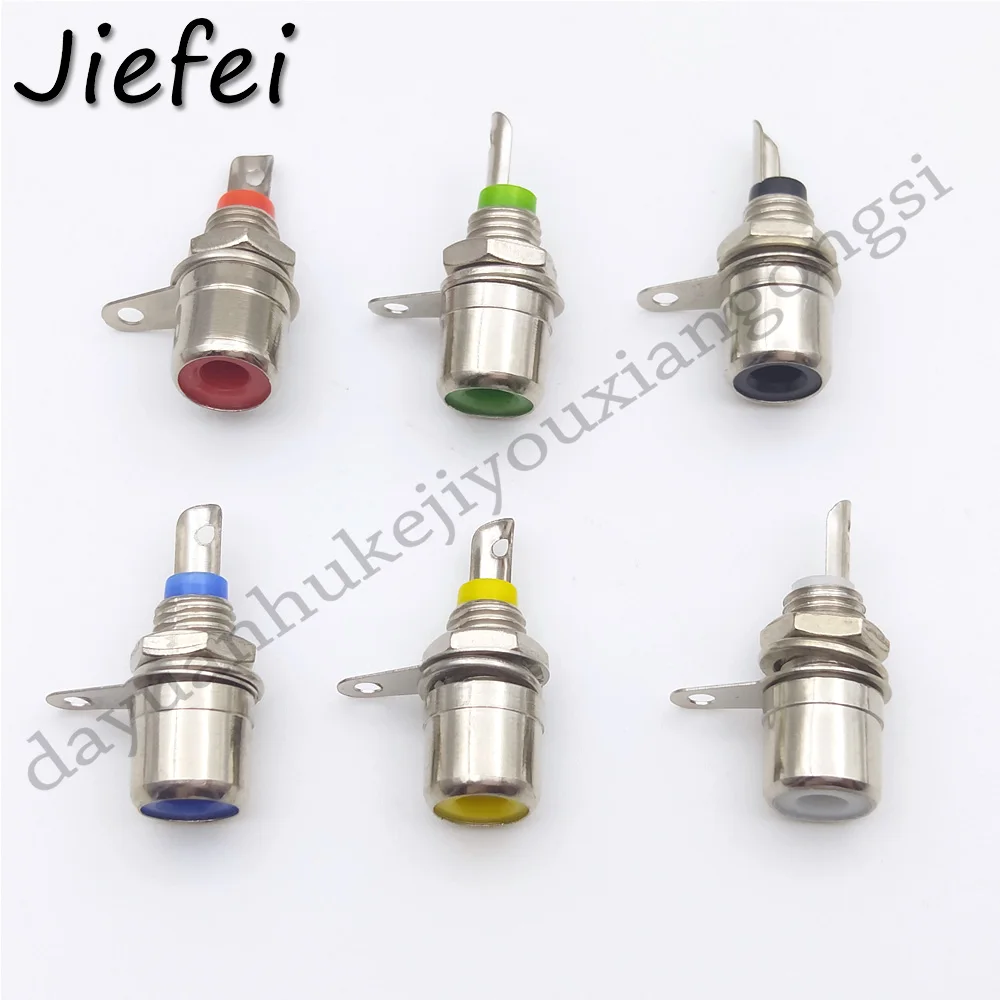 12pcs 6 color RCA Panel Mount Connector RCA Female Socket RCA Panel Mount Audio Socket Plug Connector Bulkhead