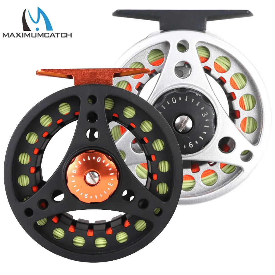 Maximumcatch ECO 3/4/5/6/7/8WT Fly Reel Large Arbor aluminium Fly Fishing Reel z liniami Fly Combo