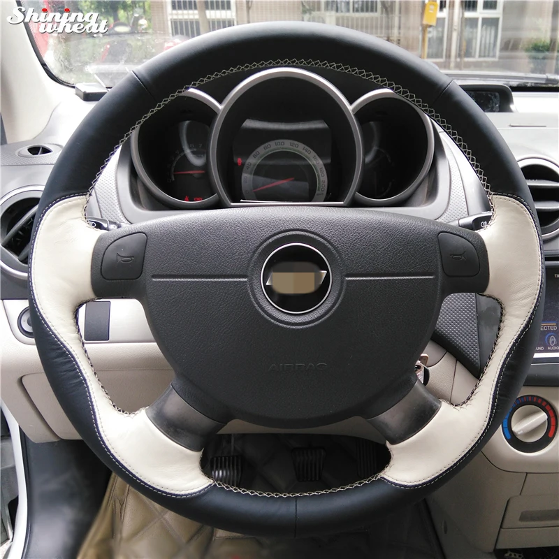 

Black Beige Car Steering Wheel Cover for Chevrolet Lova Aveo Buick Excelle Daewoo Gentra 2013-2015 Chevrolet Lacetti 2006-2012