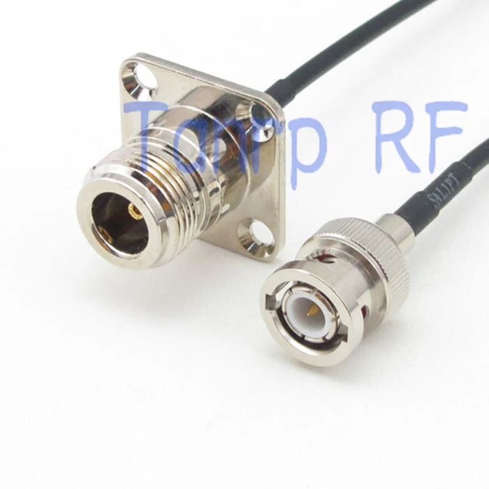 10pc 8in N female with 4 hole panel to BNC male plug RF connector adapter 20CM Pigtail coaxial jumper cable RG174 extension cord