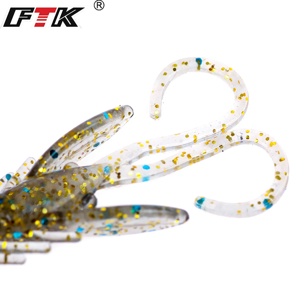 FTK Fishing Lure 20 pcs Insect Baits Wobbler Soft Jig Head Gift Wobbling Fishing Tackle Swimbait Bass Silicone Saltwater GBB