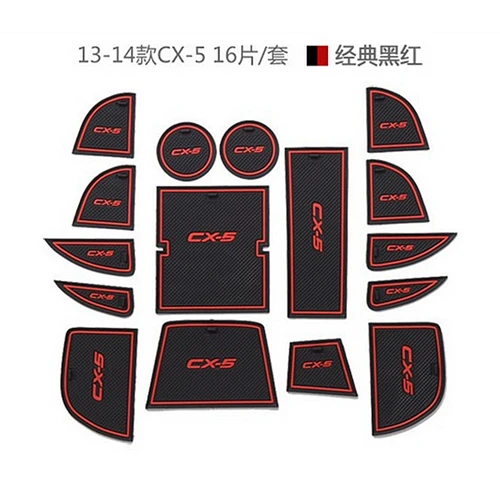 Non-Slip Luminous Interior Door Pad Cup Mat Auto Accessories Fit For Mazda CX-5 CX5  2013 2014 2015 2016 16Pcs Per Set