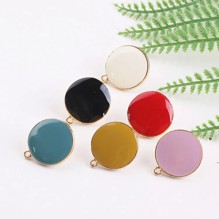 DIY handmade jewelry accessories simple circle with hanging alloy anti allergy earrings earrings materials