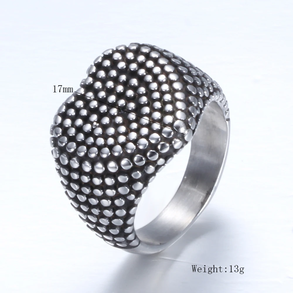 New Heart Black Small Dot  Stainless Steel Jewelry Ring Size 7-12 Punk Rock Mens Biker Rings Vintage Gothic Jewelry For Men