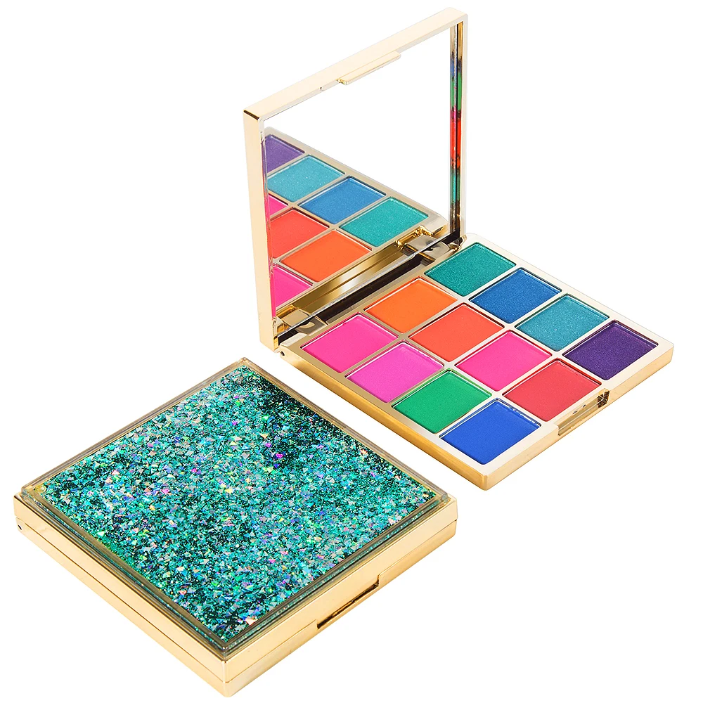 New Glitter Eyeshadow Pallete Pigment Quicksand Eye Shadow 12 Colors Waterproof Shimmer Make up Palette Sombras Para Ojos