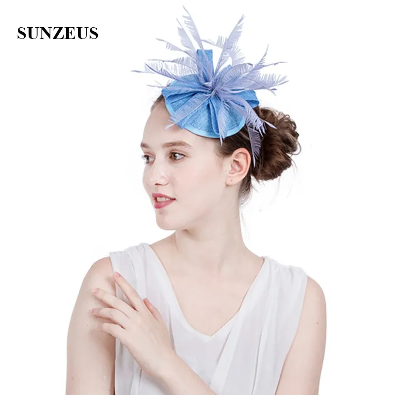 Cưới Cô Dâu Nón Và Fascinators Lông Womans Đen Cưới Nón Nhỏ Lanh Phụ Kiện Tóc SH78