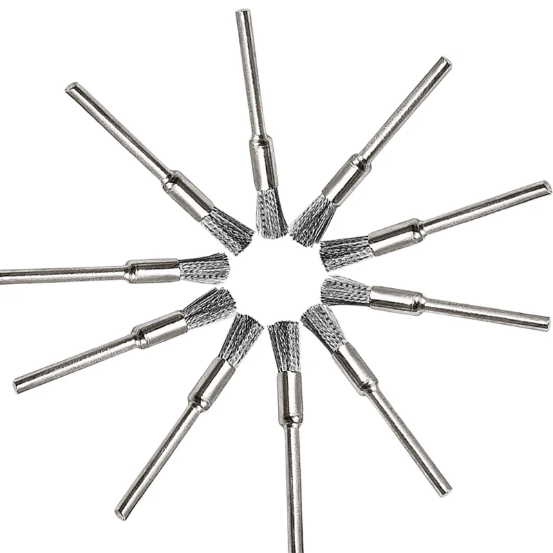 10pcs Steel Wire dril Brushes dremel accessories polishing Brush dremel tools accessories for Mini drill burr brushed wheel