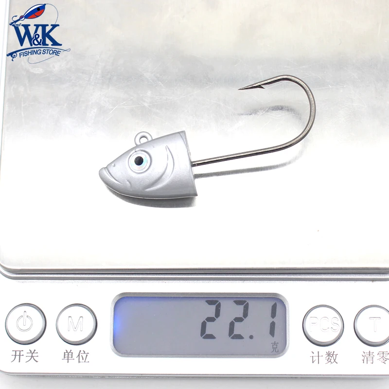 Slinky Shad 22g Jig Head 2pcs/lot at 3/0 Jig Hooks for Shad Weighted Inshore Fishing Lure JIG Head Soft Lures JIGS