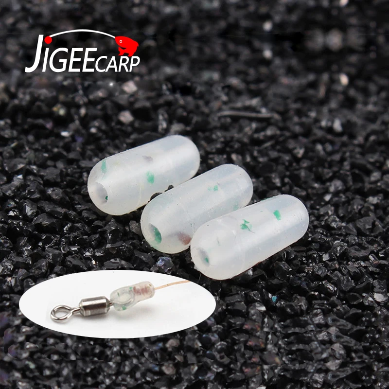 JIGEECARP 500PCS Soft Silicone Space Buffer Beads Shock Rubber Bullet Beads Carp Fishing Knot Swivel Protect Gear Wholesale