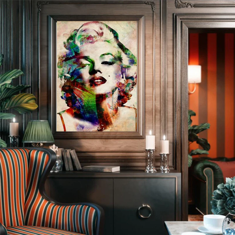 Oil painting style Marilyn Monroe background painting wallpaper decorative painting