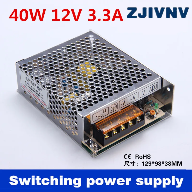 Vendas de fábrica-fonte de alimentação diretamente alta qualidade com saída de 40w: 12v, 110 a, comutador, dc, 12v, entrada smps 220/v (iluminação)