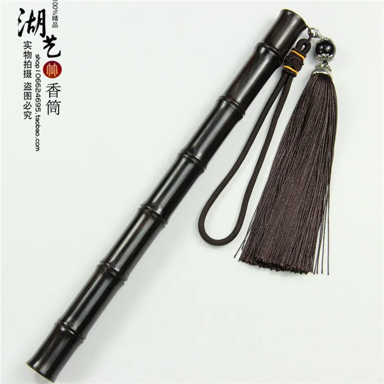 Delicate ebony slub long screw joss stick cylinder with incense inserted censer bamboo crafts and gifts wholesale