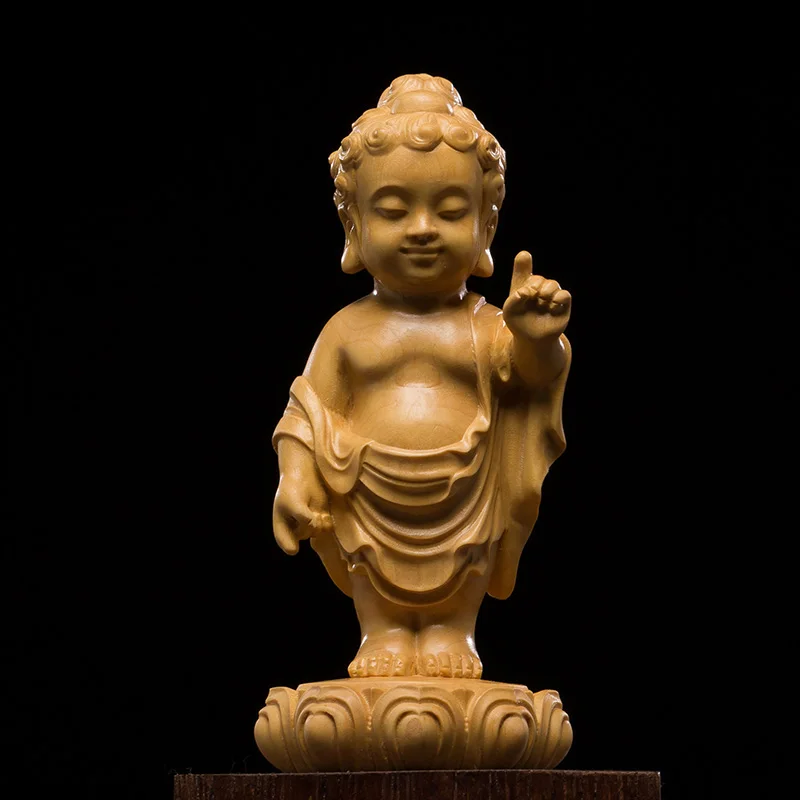 Shakyamuni Buddha Authentic Wood Artistry, Bodhisattva Representation, Distinct Character Detailing, Elegant