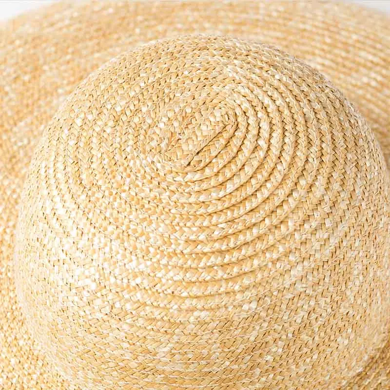 Women Natural Wide Brim Wheat Straw Hat Royal Ascot Derby Big Brim Sun Hat Millinery DIY Craft Straw Hat Base Summer Beach hat