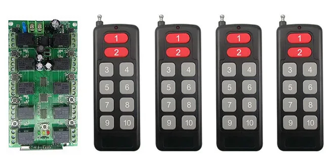 

Individual learning code DC12V 10A 10CH 10 channel Wireless Remote Control Switch System Receiver+Transmitters Garage Door /lamp