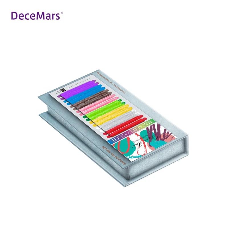 DeceMars Colored Eyelash Extension 16lines One Tray Mixed Color For Salon Use Rainbow Lash JBCD Curl
