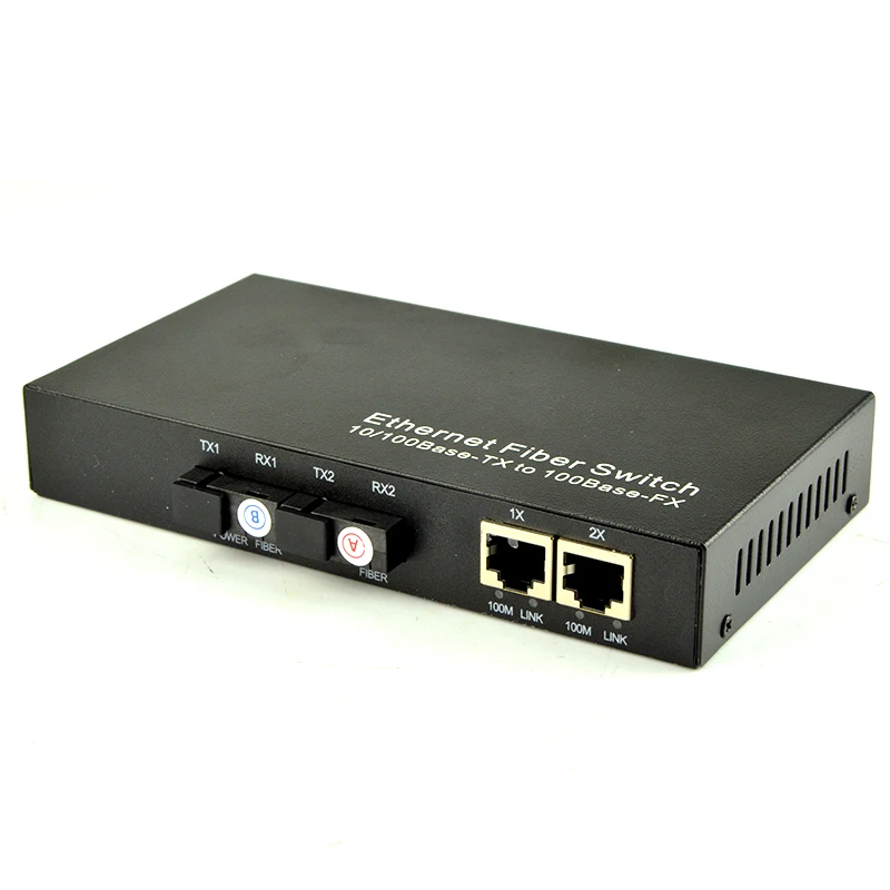 

10/100Base-TX to 100Base-FX Fast Media Ethernet Converter 2 CH*SC 2 CH*RJ45 Media Converter SC Ethernet Optical Transceiver