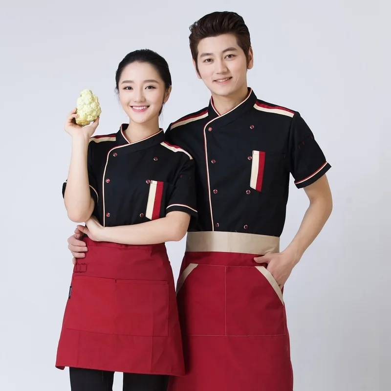 New Arrival Chef Jacket Short Sleeve Hotel Restaurant Chef Uniforms Cake Shop Canteens Kitchen Clothes Summer Work Wear B-6090